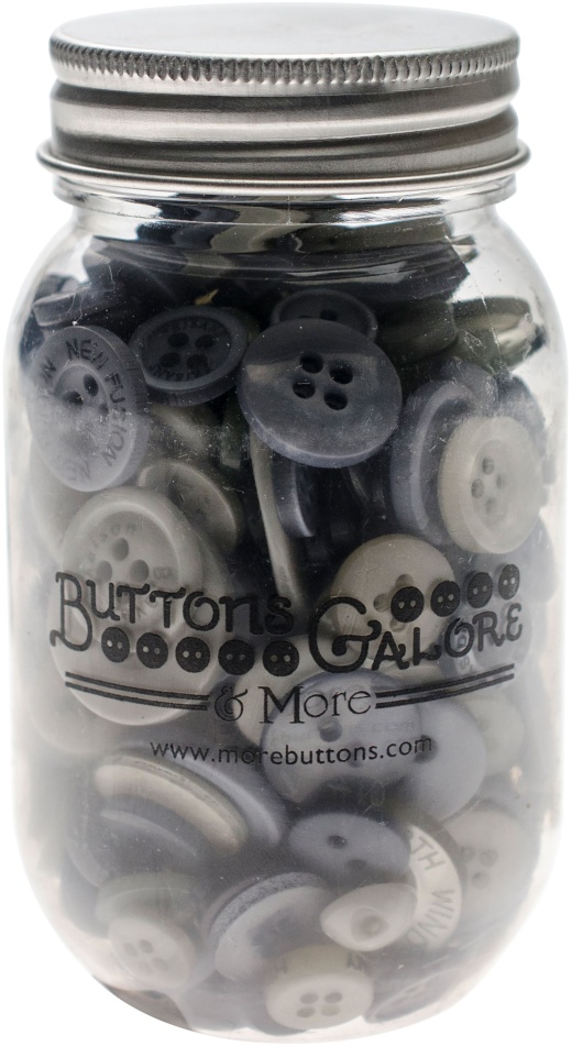 Buttons Galore Button Mason Jars Smokey Greys