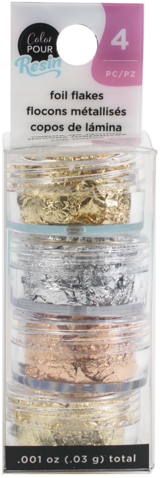 American Crafts Color Pour Resin Mix-Ins-Foil Flakes - Metallic 4 Per Pkg