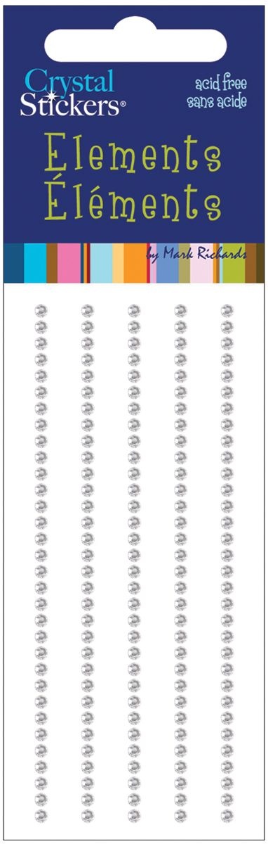 Mark Richards Crystal Stickers Elements 2Mm Round 160 Per Pkg Clear