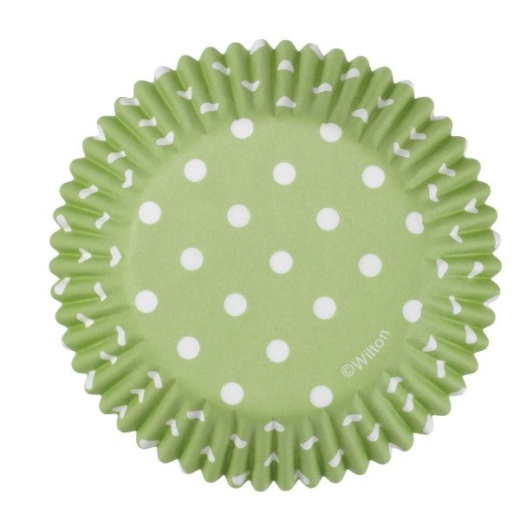 Wilton Green And White Polka Dot Cupcake Liners - 75 Count