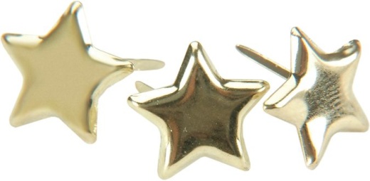 Creative Impressions Metal Paper Fasteners 50 Per Pkg Stars - Gold