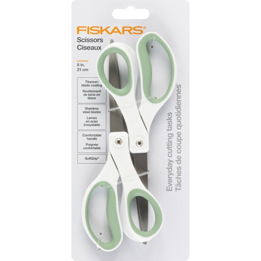 Fiskars Everyday Softgrip Titanium Fashion Scissors 8 Inch 1 Pack Of 2 Piece