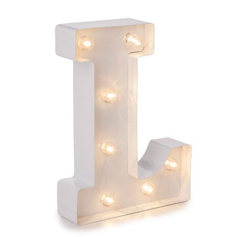 Light Up Marquee Letters Letter L 9.875 Inches Large White