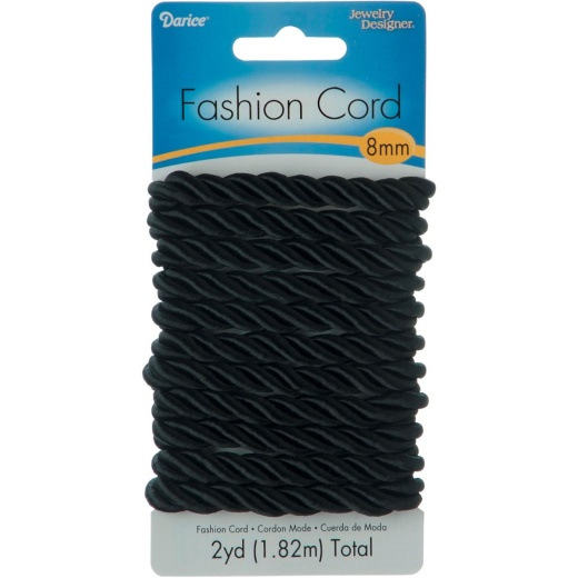 Jewelry Designer Fashion Cord Polyester Twisted Cord Black 2 Yards