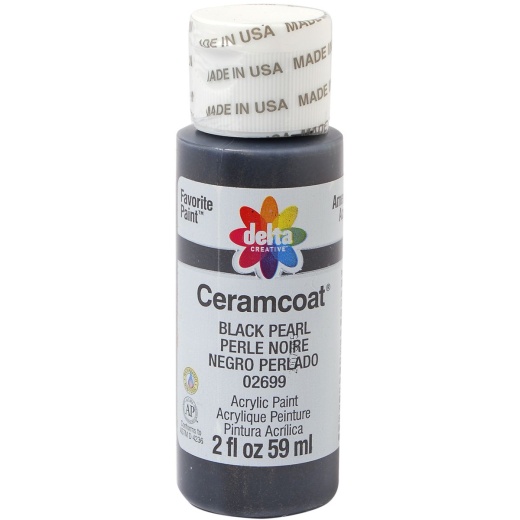 Ceramcoat Acrylic Pearl Paint 2Oz Black