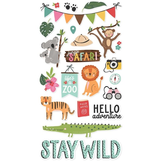 Into The Wild Chipboard Stickers 6 X12 Inch Inch