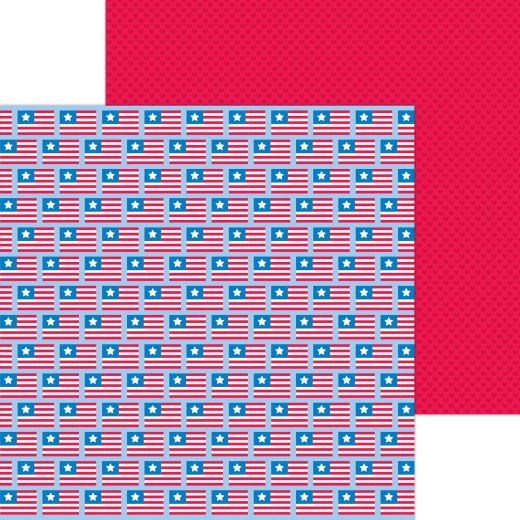 Hometown Usa Double Sided Cardstock 12 X 12 Inch Land Of The Free(Pack Of 25)