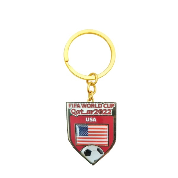 2022 Fifa World Cup Usa Country Flag Keychain Color: Red/White/Blue