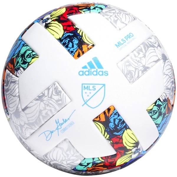 Adidas 2022-23 Mls Pro White/Yellow/Blue Official Match Soccer Ball Color: White/Yellow/Blue. Size: 5