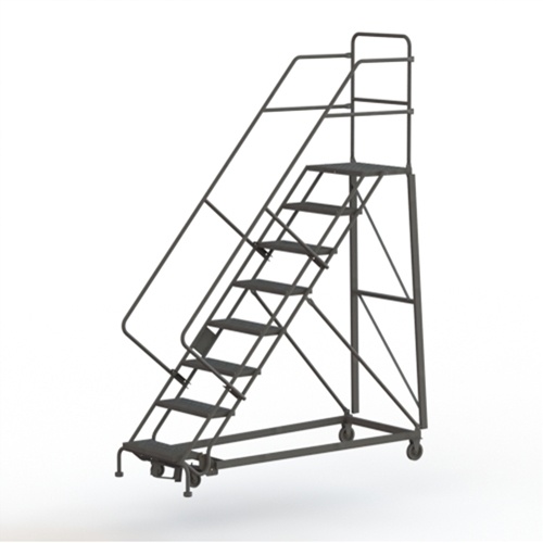 Heavy Duty Safety Slope Ladder, 8 Steps, Perforated, 50° Incline, 80