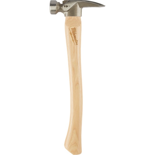 Milled Face Framing Hammer, 19 Oz., Wood Handle, 16" l