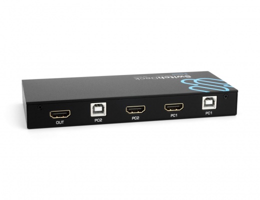 Switchdeck 4K HDMI KVM Switch - Switch Easily Between Two PCs/Macs/Game Console