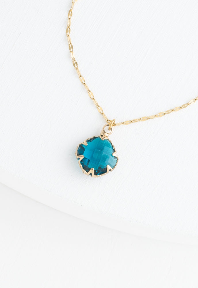 Anita Glass Necklace In Sapphire Blue