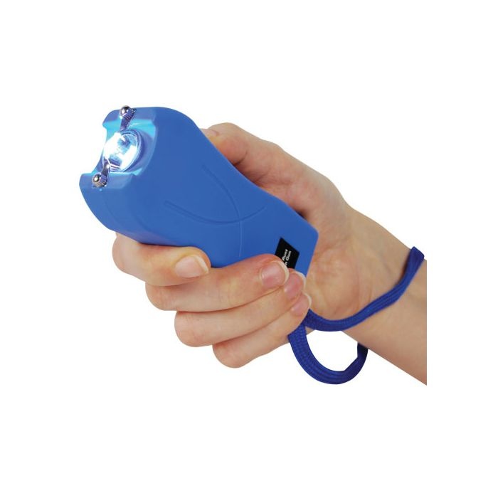 Runt Blue Stun Gun With A Flashlight And Wrist Strap Disable Pin