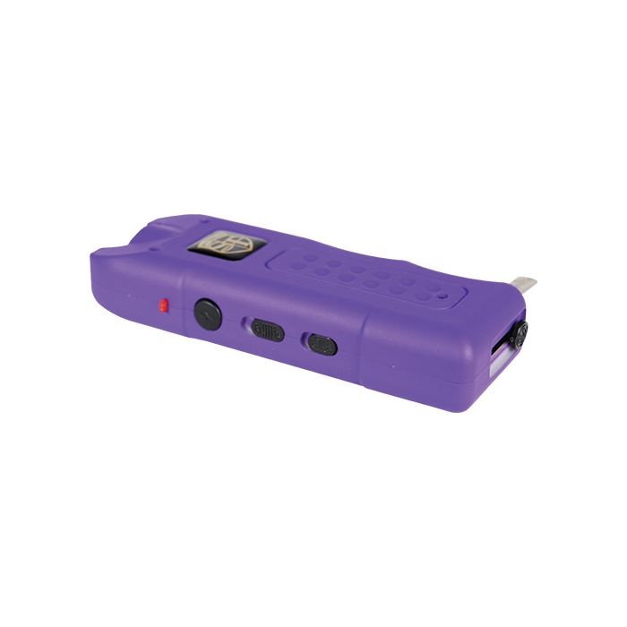 Multiguard Stun Gun, Alarm, And Flashlight With Built In Charger Purple
