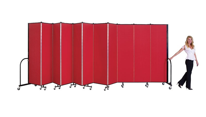 Screenflex Standard 13 Panel Room Divider: 8'H x 24'1"L, Upgraded Fabric and Vinyl Colors