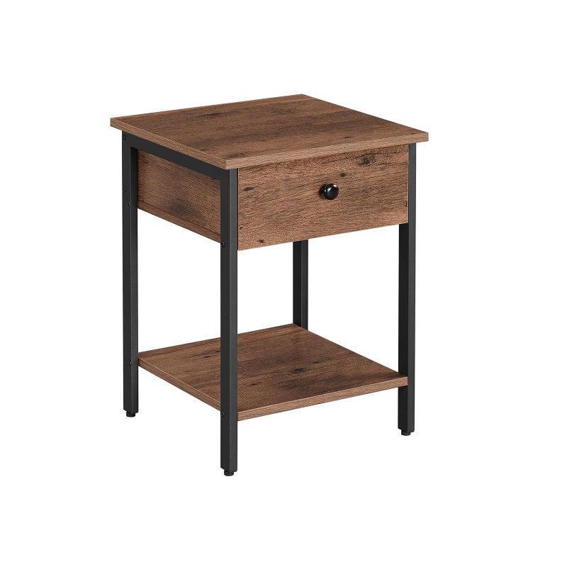 Nightstand Hazelnut Brown And Black