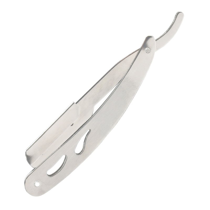 Professional All Silver Barber Salon Straight Cut Throat Shaving Razor With 10 Blades
