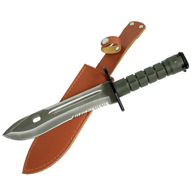 12.75" Defender Xtreme Stainless Steel M9 Bayonet Knife With Sheath Serrated Blade