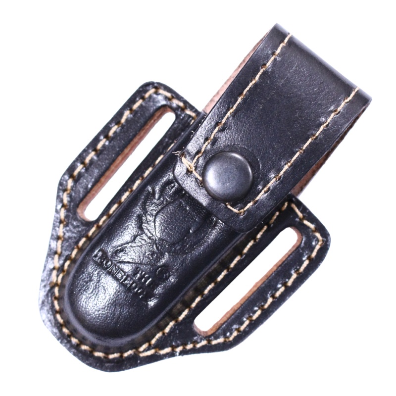 Theboneedge Black 4" Tactical Folding Knife Leather Pouch For A Knife Belt Loop