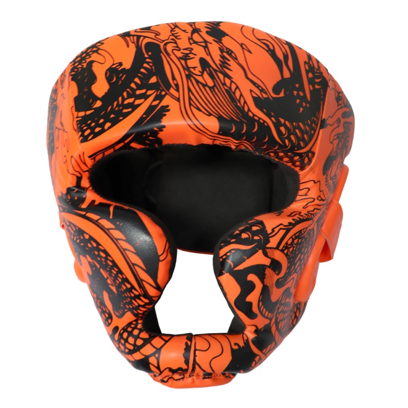 Last Punch Orange & Black Boxing Headgear