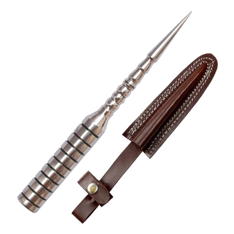 Theboneedge 10" Silver Color Decorative Spikes Dagger With Sheath