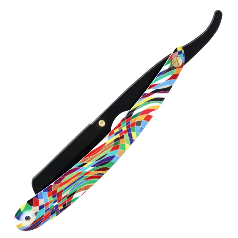 Professional Multi Color Barber Salon Straight Cut Throat Shaving Razor With 10 Blades