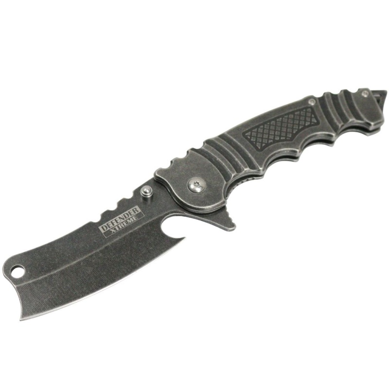 Defender-Xtreme Butcher Style 8.5" Spring Assisted Folding Knife 3Cr13 Stainless Steel