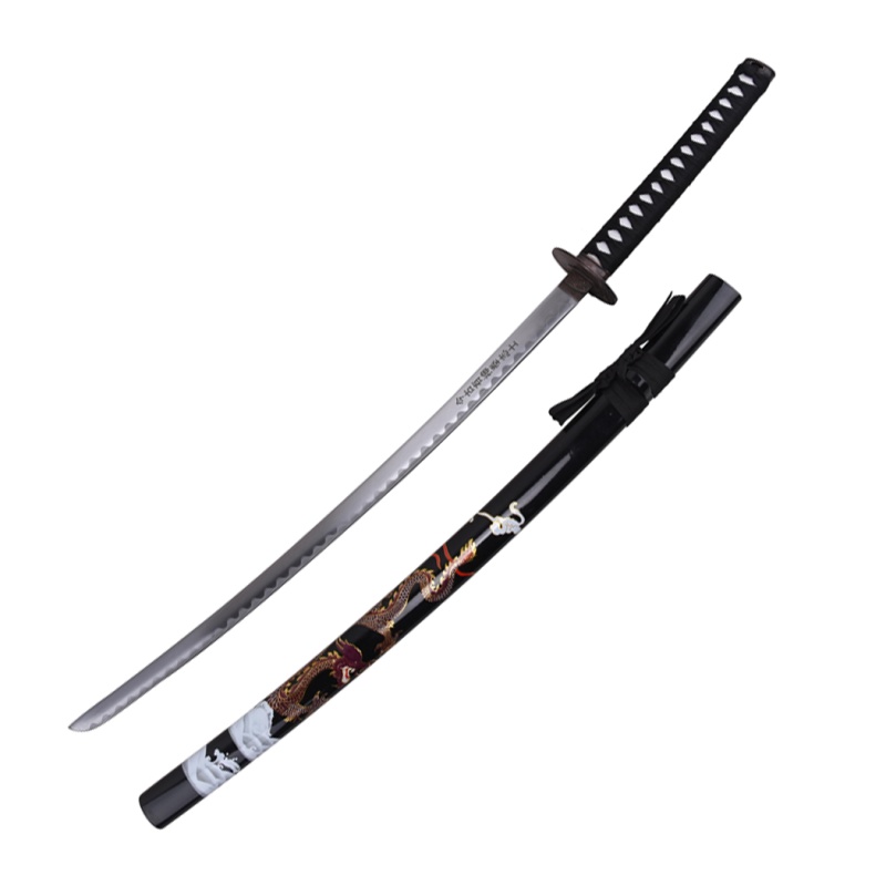 40.5" Black Collectible Dragon Design Katana Samurai Sword Ninja Style