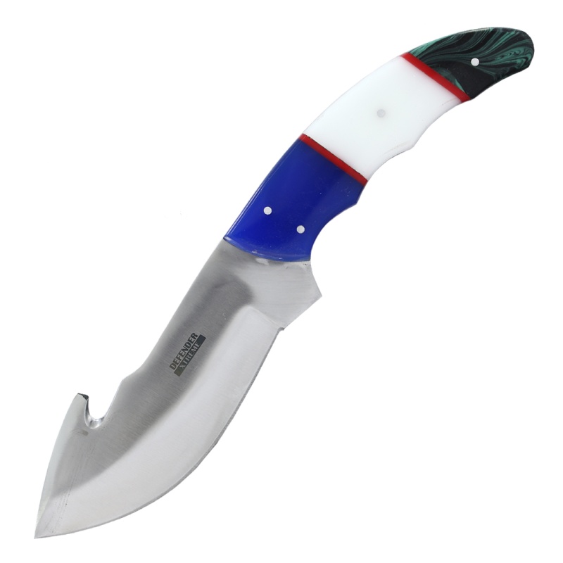 Defender-Xtreme 9" Multi Resin Handle Gut Hook Hunting Knife
