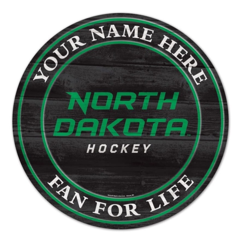 North Dakota Hockey Fan For Life 11"X17" Wood Sign