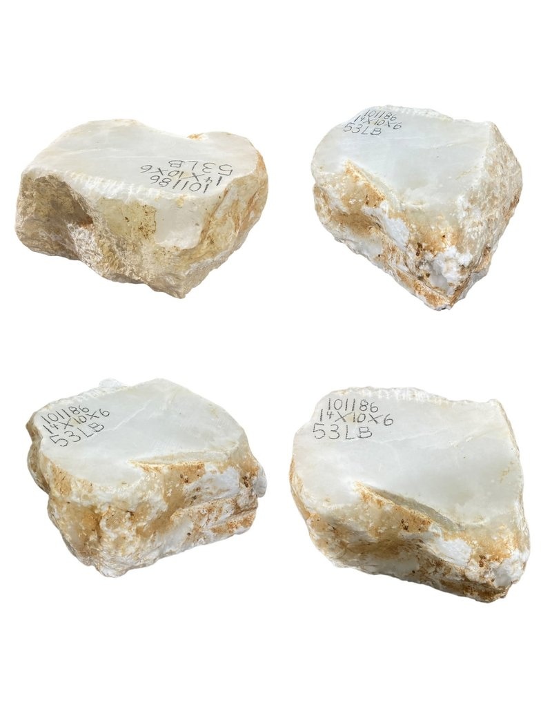 Stone 53Lb Mario's White Translucent Alabaster 14X10x6 #101186