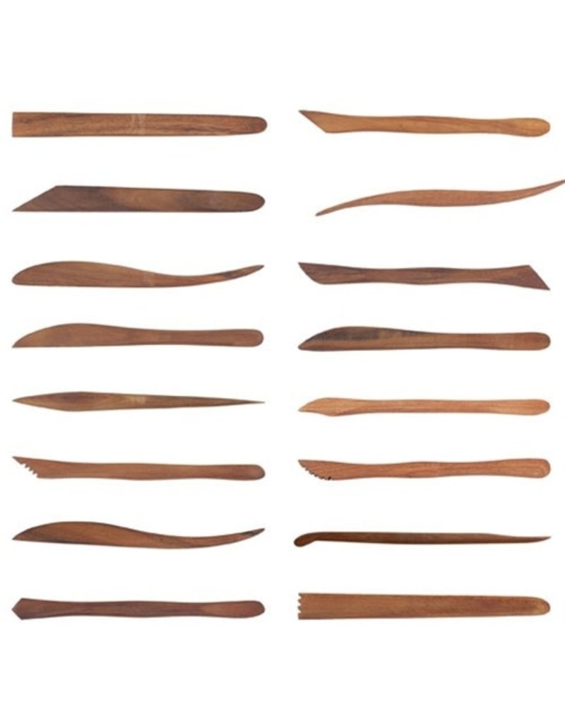 Sculpture House Acacia Wood 6-Inch Tools - Set Of 16 Tools