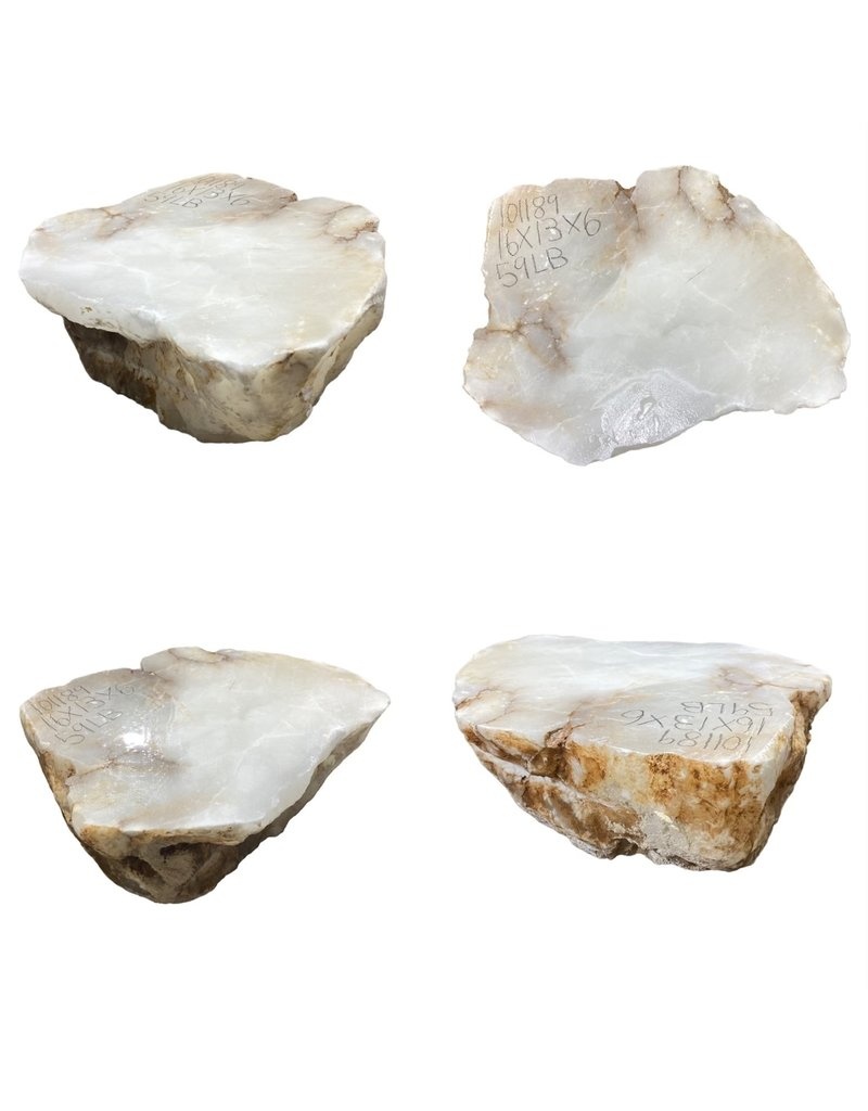 Stone 59Lb Mario's White Translucent Alabaster 16X13x6 #101189