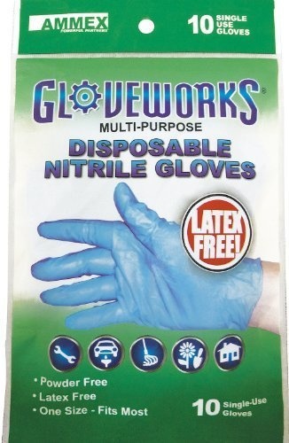 Gloveworks Nitrile Gloves One-Size-Fits-All 10 Pack