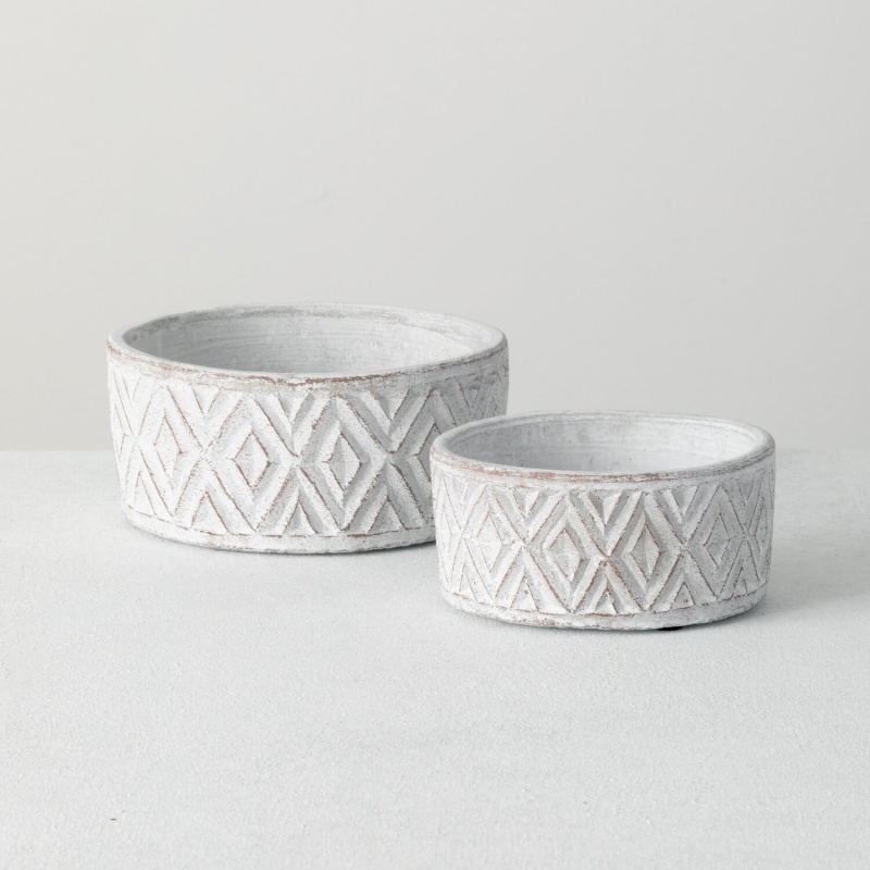 Modern White Planter Set Of 2