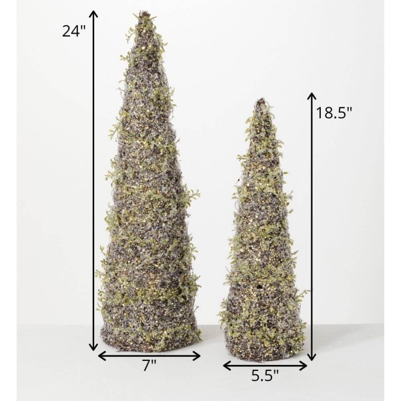 Frosted Twig Tree Set Of 2