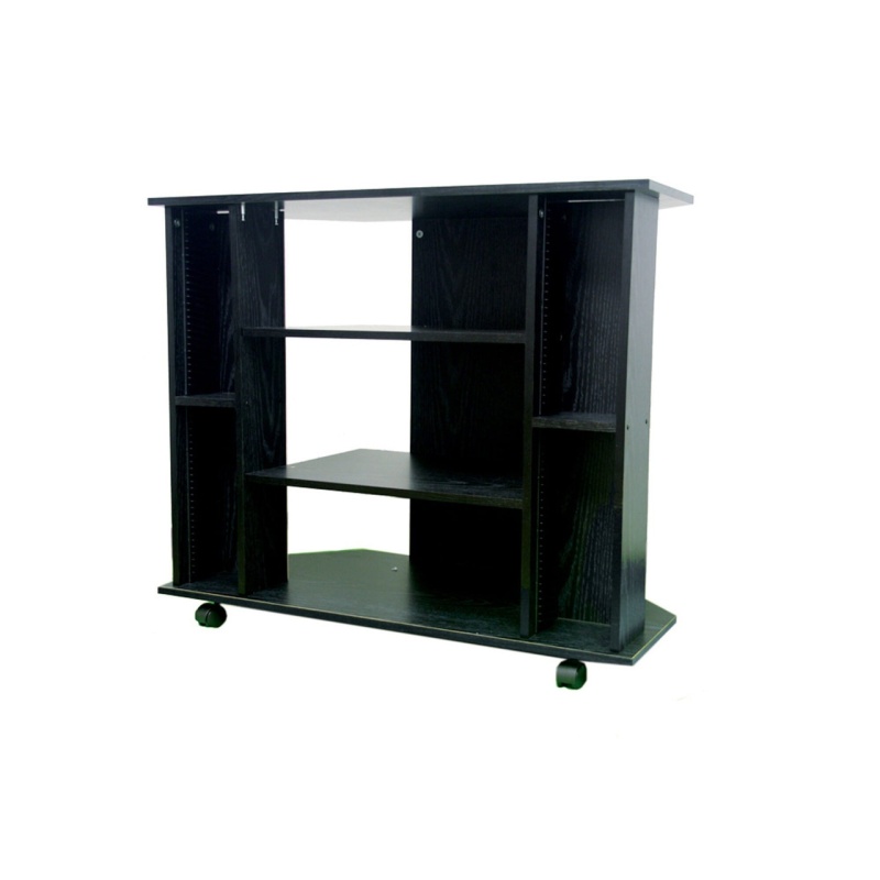 35" Black Open Shelving Tv Stand