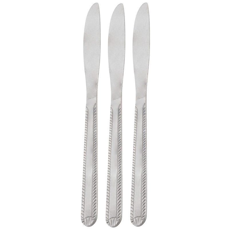 Gibson Home Tustin 3 Piece Stainless Steel Dinner Knife Flatware Set In Silver
