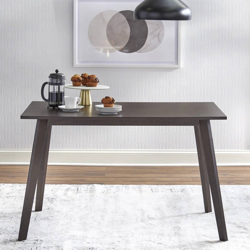 47 X 29-Inch Mid-Century Modern Dining Table In Espresso Wood Finish