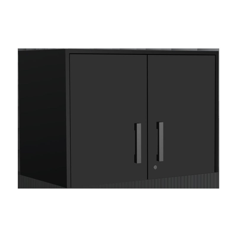 28" Black Wall Mounted Accent Cabinet With Four Shelves