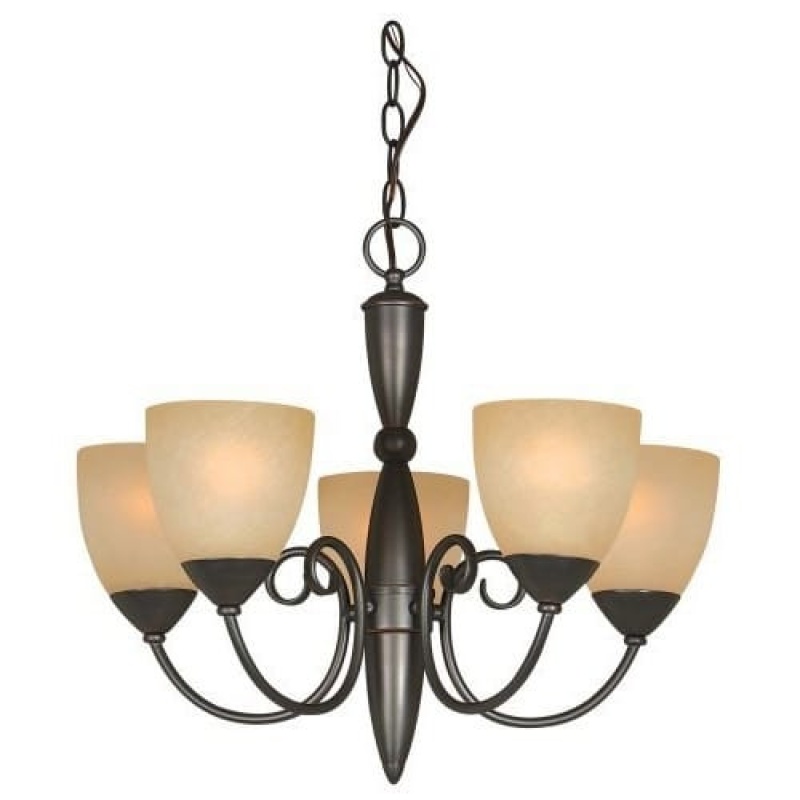 Classic Style 5-Light Bronze Chandelier 21-Inch X 18-Inch