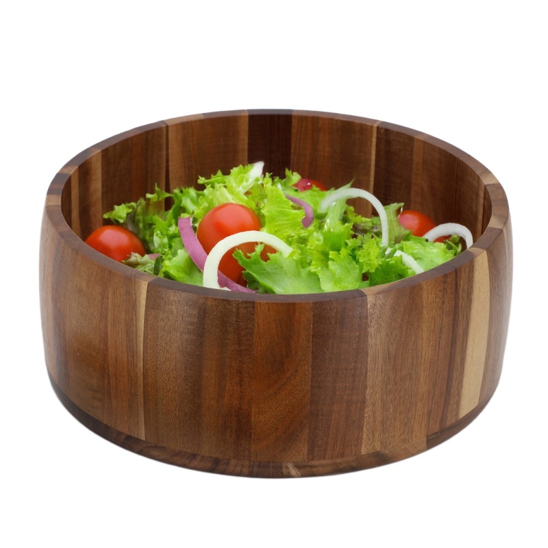 Megachef 9.75 Inch Large Acacia Wood Salad Bowl