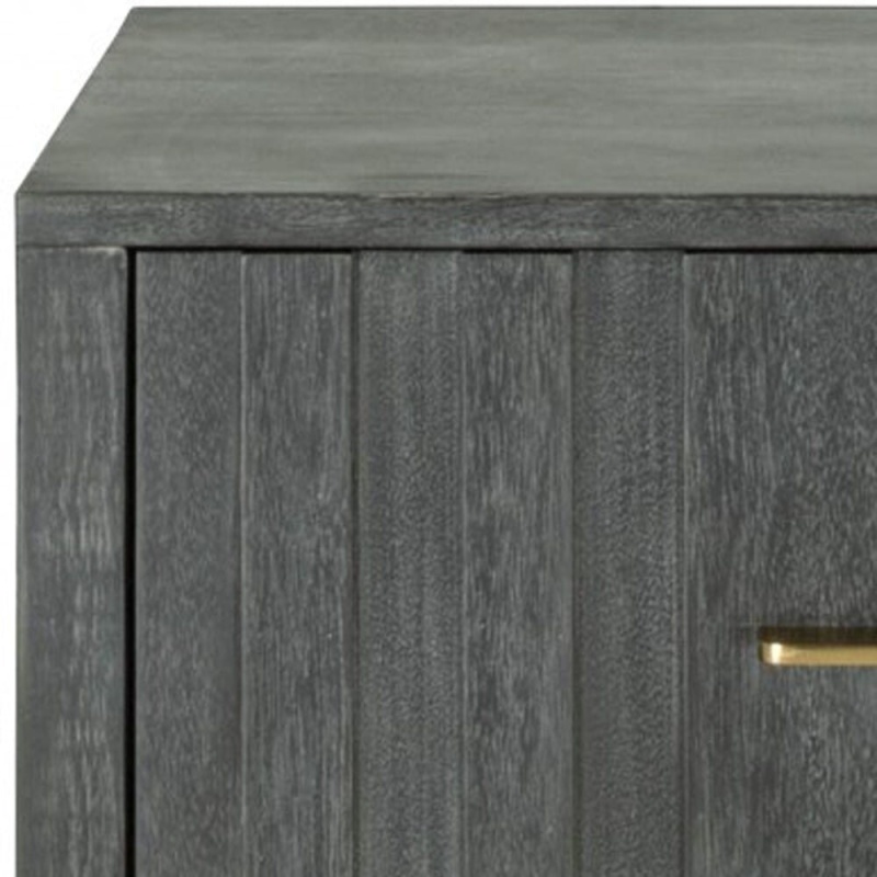 12" Gray One Drawer Nightstand