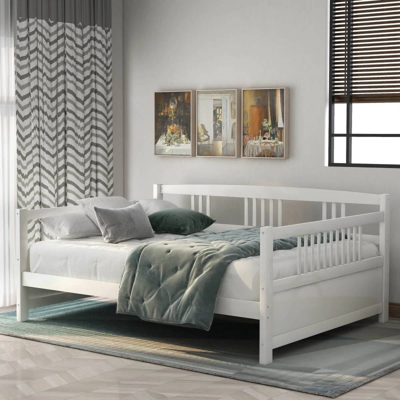 Full Size Daybed in White Wood Finish