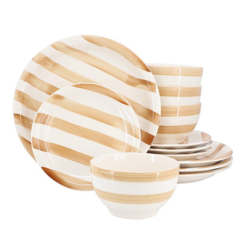 Gibson Home Kenwood Shores 12 Piece Stoneware Dinnerware Set
