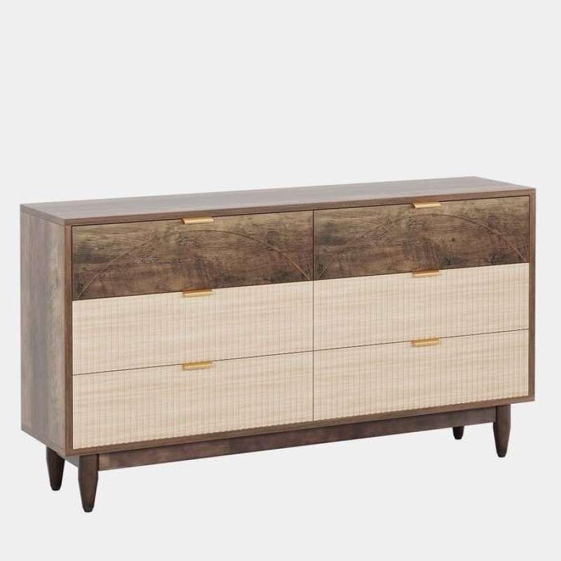 Retro Mid-Century Modern 6 Drawer Dresser