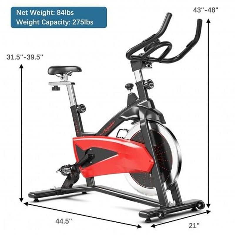 Magnetic Exercise Bike Fitness Cycling Bike With 35Lbs Flywheel For Home And Gym-Black & Red - Colo