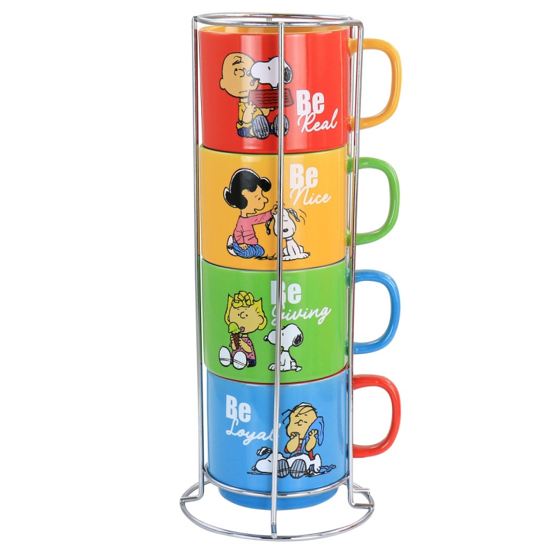 Gibson Peanuts Gentle Reminders Stackable Mug Set