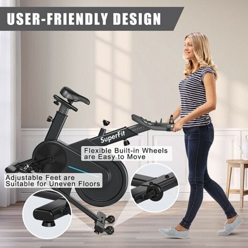Magnetic Exercise Bike With Adjustable Seat And Handle - Color: Black